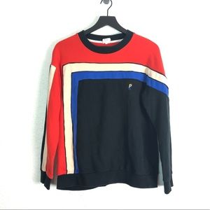 PE Nation Color Block Striped Sweater Pullover S
